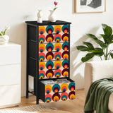 70s Midcentury Retro Dresser: Modern Steel Frame Fabric Storage - One Size - retro dresser