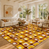 70s Orange Brown Retro Bedding in 4 Sizes – Midcentury Quilt Cover Set - retro bedding