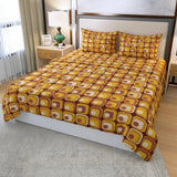 70s Orange Brown Retro Bedding in 4 Sizes – Midcentury Quilt Cover Set - retro bedding