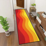 70s Orange Red Retro Runner Rug | Midcentury Style Floor Runners - retro runner