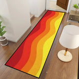 70s Orange Red Retro Runner Rug | Midcentury Style Floor Runners - retro runner