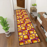 70s Pattern Retro Runner Rug – Midcentury Home Hallway Decor Multi Sizes - retro runner