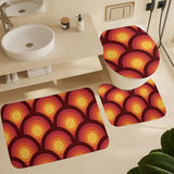 70s Retro Bathroom Set – Shower Curtain with 3 Matching Rugs - retro bathroom