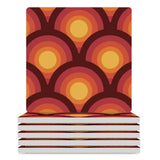 70s Retro Bathroom Set – Shower Curtain with 3 Matching Rugs - retro bathroom