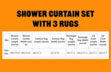 70s Retro Bathroom Set – Shower Curtain with 3 Matching Rugs - retro bathroom