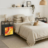 70s Retro Bedside Table Cabinet with Integrated Power Access - Home Accessories