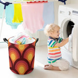70s Retro Collapsible Laundry Hamper – Midcentury Storage Basket - retro laundry