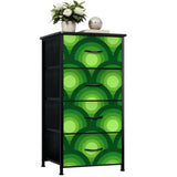 70s Retro Green Peacock Eye Dresser: Midcentury Modern 4-Drawer Cabinet - One Size - retro dresser