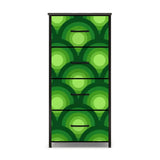 70s Retro Green Peacock Eye Dresser: Midcentury Modern 4-Drawer Cabinet - One Size - retro dresser