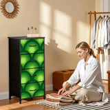 70s Retro Green Peacock Eye Dresser: Midcentury Modern 4-Drawer Cabinet - One Size - retro dresser
