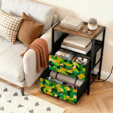 70s Retro Midcentury Bedside Cabinet with Power Outlet & USB Ports - retro bedside table