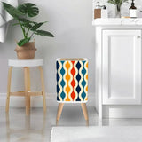 70s Retro Midcentury Modern Wastebasket: Colorful Nordic Trash Can with Lid - retro ads