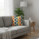 70s Retro Midcentury Pillow Cover – Soft Cotton Blend Sofa Cushion - retro pillow