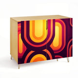 70s Retro Midcentury Wooden Storage Cabinet with Hairpin Legs - One Size - retro cabinet