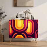 70s Retro Midcentury Wooden Storage Cabinet with Hairpin Legs - One Size - retro cabinet