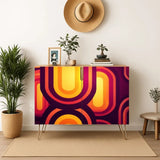 70s Retro Midcentury Wooden Storage Cabinet with Hairpin Legs - One Size - retro cabinet