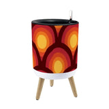 70s Retro Nordic Style Plant Pot with Wooden Legs: Yellow Orange Red - retro ads