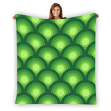 70s Retro Peacock Eye Flannel Throw – Mid Century Modern Bed Blanket - retro blankets