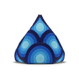 70s Retro Peacock Eye Home Decor Bean Bag Cover – Blue Midcentury Modern Seat - retro bean bag