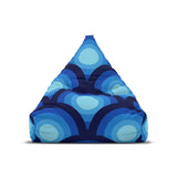 70s Retro Peacock Eye Home Decor Bean Bag Cover – Blue Midcentury Modern Seat - 38’’ × 42’’ × 29’’ / Without insert