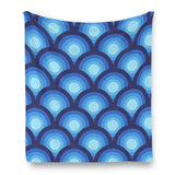 70s Retro Peacock Eye Home Decor Blanket – Blue Midcentury Modern Decor - retro blankets