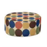 70s Retro Polka Dots Lounge Seat – Midcentury Modern Inflatable Ottoman - pouf