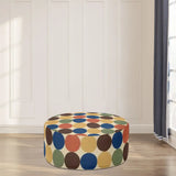 70s Retro Polka Dots Lounge Seat – Midcentury Modern Inflatable Ottoman - pouf