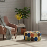 70s Retro Polka Dots Lounge Seat – Midcentury Modern Inflatable Ottoman - pouf
