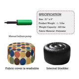 70s Retro Polka Dots Lounge Seat – Midcentury Modern Inflatable Ottoman - pouf