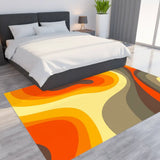 70s Retro Psychedelic Felt Floor Mat – Soft Non-Slip Midcentury Area Rug - retro rug