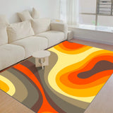 70s Retro Psychedelic Felt Floor Mat – Soft Non-Slip Midcentury Area Rug - retro rug