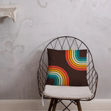 70s Retro Rainbow Pattern Throw Pillow 3 sizes - Midcentury Modern Accent - 18″×18″ - retro pillow