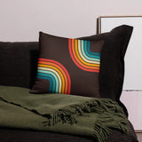 70s Retro Rainbow Pattern Throw Pillow 3 sizes - Midcentury Modern Accent - retro pillow