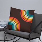 70s Retro Rainbow Pattern Throw Pillow 3 sizes - Midcentury Modern Accent - retro pillow