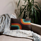 70s Retro Rainbow Pattern Throw Pillow 3 sizes - Midcentury Modern Accent - retro pillow