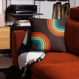 70s Retro Rainbow Pattern Throw Pillow 3 sizes - Midcentury Modern Accent - retro pillow