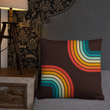 70s Retro Rainbow Pattern Throw Pillow 3 sizes - Midcentury Modern Accent - retro pillow