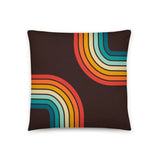 70s Retro Rainbow Pattern Throw Pillow 3 sizes - Midcentury Modern Accent - retro pillow