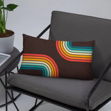 70s Retro Rainbow Pattern Throw Pillow 3 sizes - Midcentury Modern Accent - retro pillow