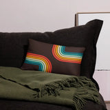 70s Retro Rainbow Pattern Throw Pillow 3 sizes - Midcentury Modern Accent - retro pillow