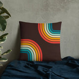 70s Retro Rainbow Pattern Throw Pillow 3 sizes - Midcentury Modern Accent - retro pillow