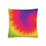 70s RETRO RAINBOW Tie-Dye Premium PILLOW Bohemian Hippie Psychedelic Decor - retro pillow