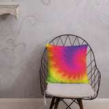 70s RETRO RAINBOW Tie-Dye Premium PILLOW Bohemian Hippie Psychedelic Decor - retro pillow