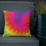 70s RETRO RAINBOW Tie-Dye Premium PILLOW Bohemian Hippie Psychedelic Decor - retro pillow