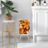 70s Retro Scandi Square Small Trash Can with Lid - Hippie Flower Power - One Size - retro tash cans