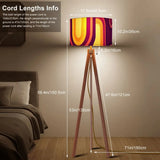 70s Retro Tripod Floor Lamp: Orange Burgundy Linen Shade Smart LED - retro floor lamps