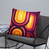 70s Retro Tripod Floor Lamp: Orange Burgundy Linen Shade Smart LED - retro floor lamps