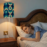 70s Retro Wall Sconces Set – Midcentury Style Linen Shade Smart LED - retro wall sconces