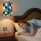 70s Retro Wall Sconces Set – Smart LED Blue Geometric - retro wall sconces