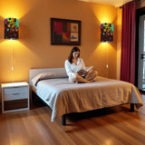 70s Retro Wall Sconces Set – Smart LED Geometric Rainbow - retro wall sconces